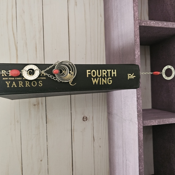 Silver and Red Pendant Bookmark - Picture 3 of 4